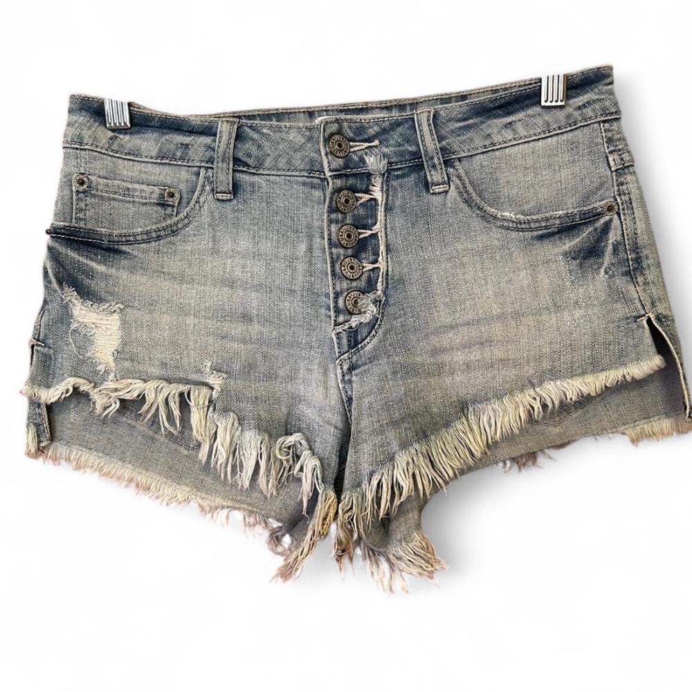 Just USA Frayed Hem Blue Jean Shorts
